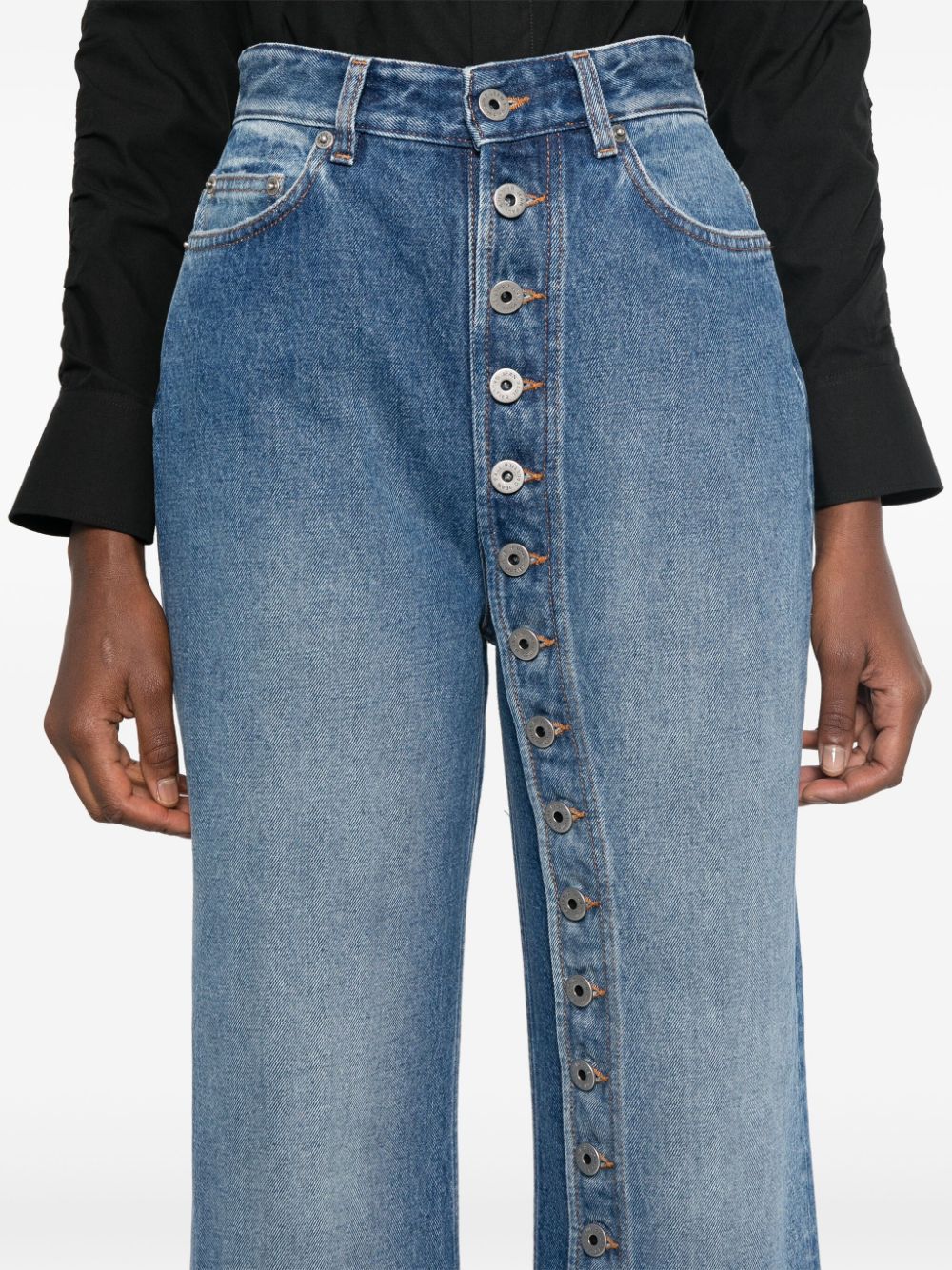 LADIES STRAIGHT LEG JEANS                BLUE DENIM                (SIZE  S - 2XL)