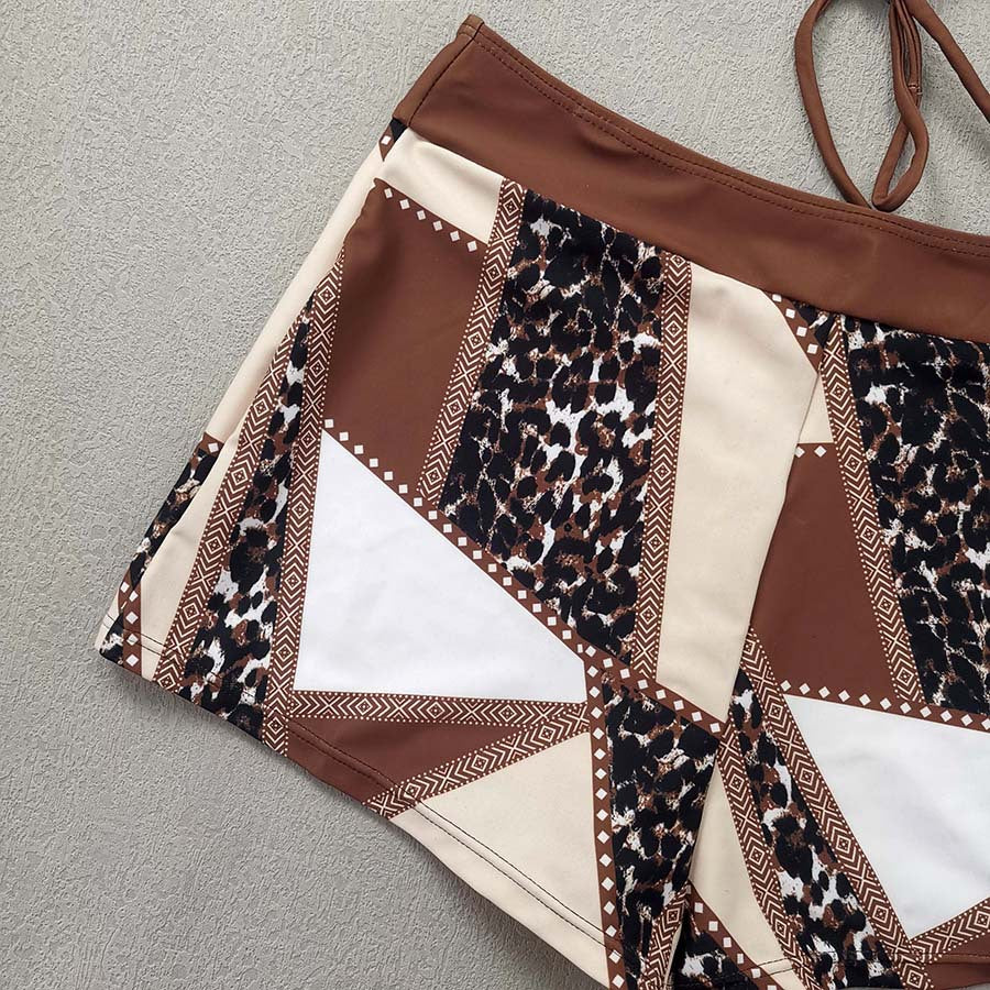 LADIES TWO PIECE SWIMWEAR                    BROWN                   (SIZE  S - 2XL)