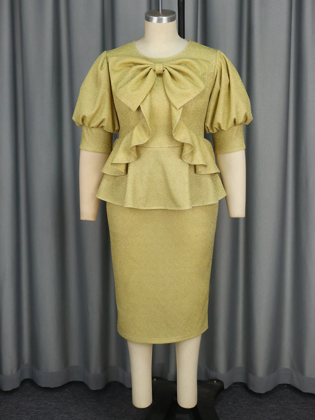 LADIES PLUS SIZE DRESS               GOLD                (SIZE  XL - 4XL)