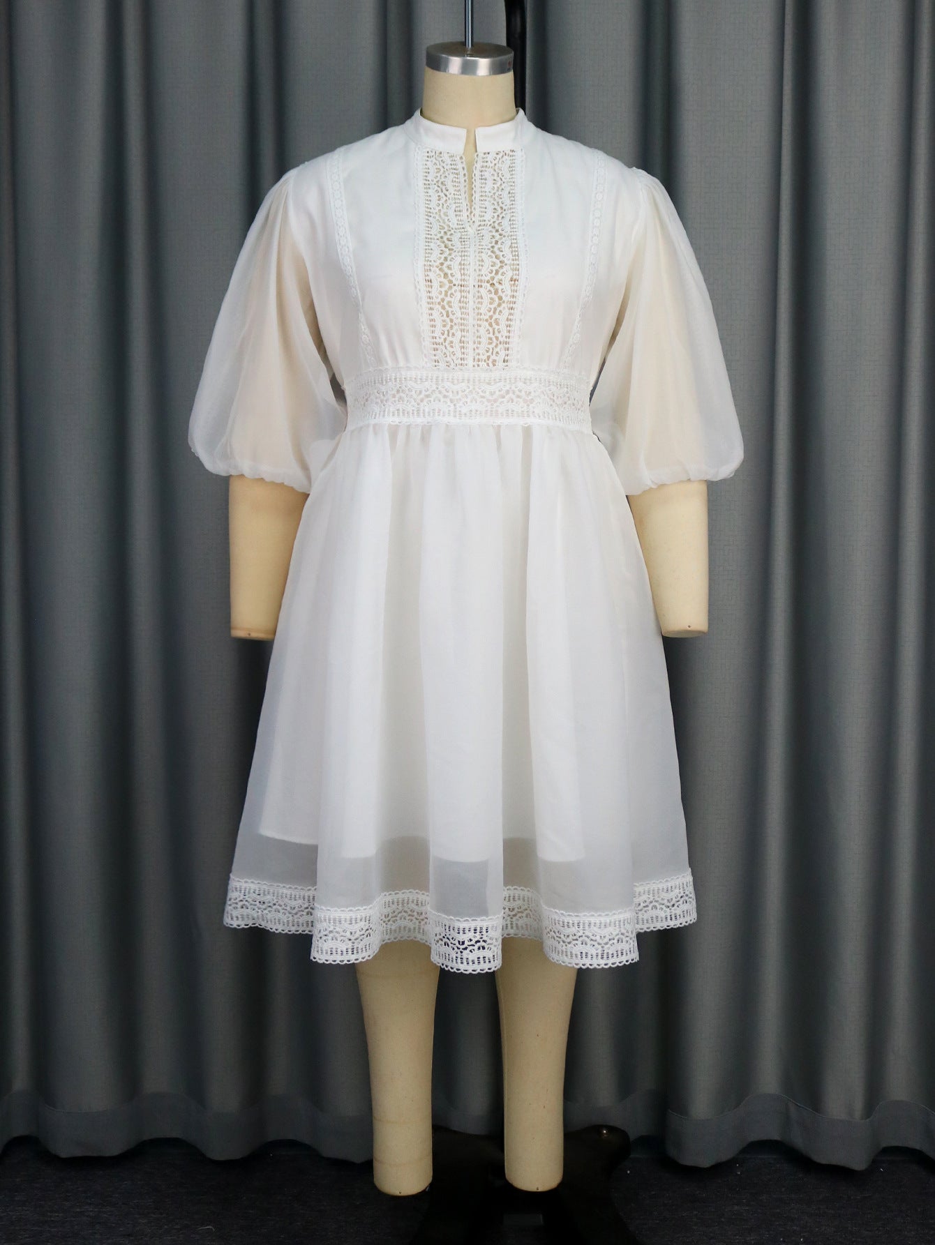 LADIES PLUS SIZE DRESS                       WHITE                       (SIZE  XL - 4XL)