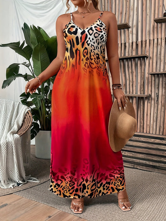 LADIES PLUS SIZE SLEEVELESS DRESS                  MULTICOLOUR                     (SIZE  L - 5XL)