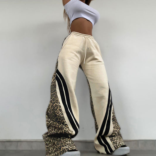LADIES HIGH WAIST PANTS                        APRICOT-BEIGE / GRAY                     (SIZE  S - L)