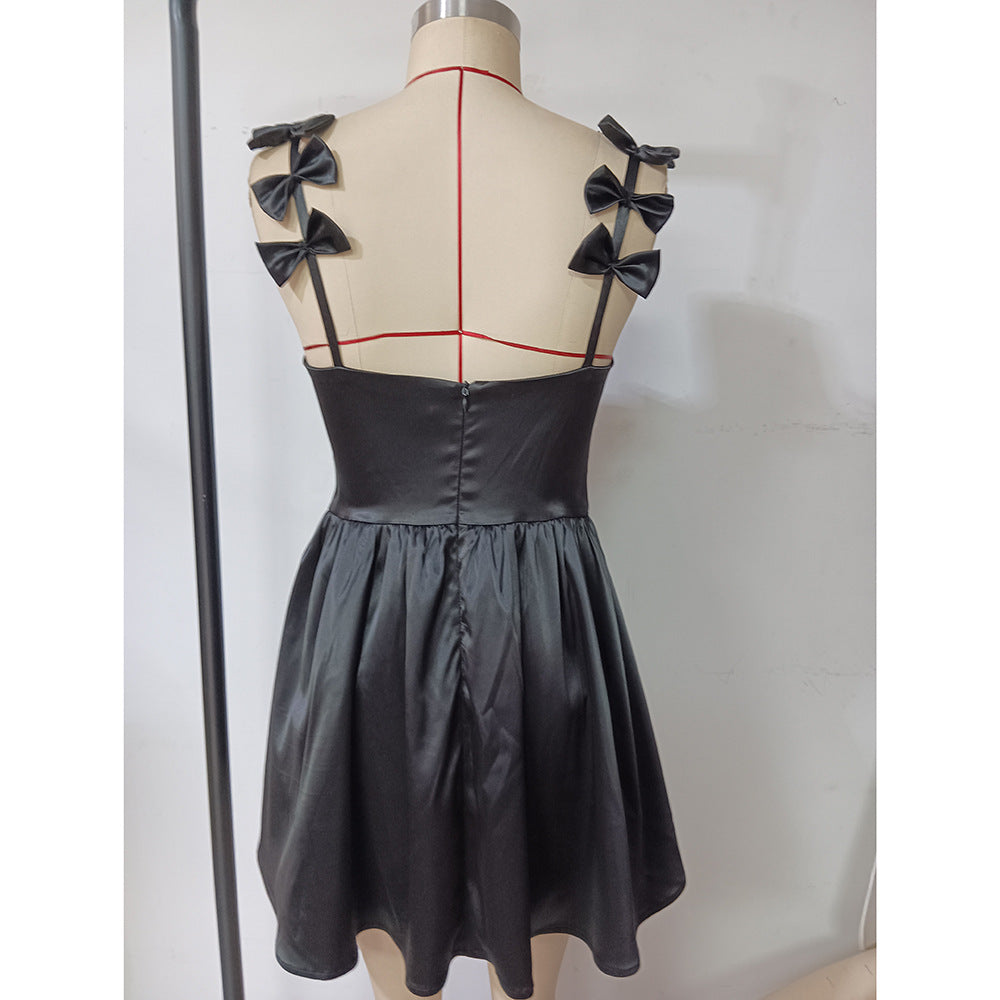 LADIES MINI PARTY DRESS               BLACK               (SIZE  XS - L)