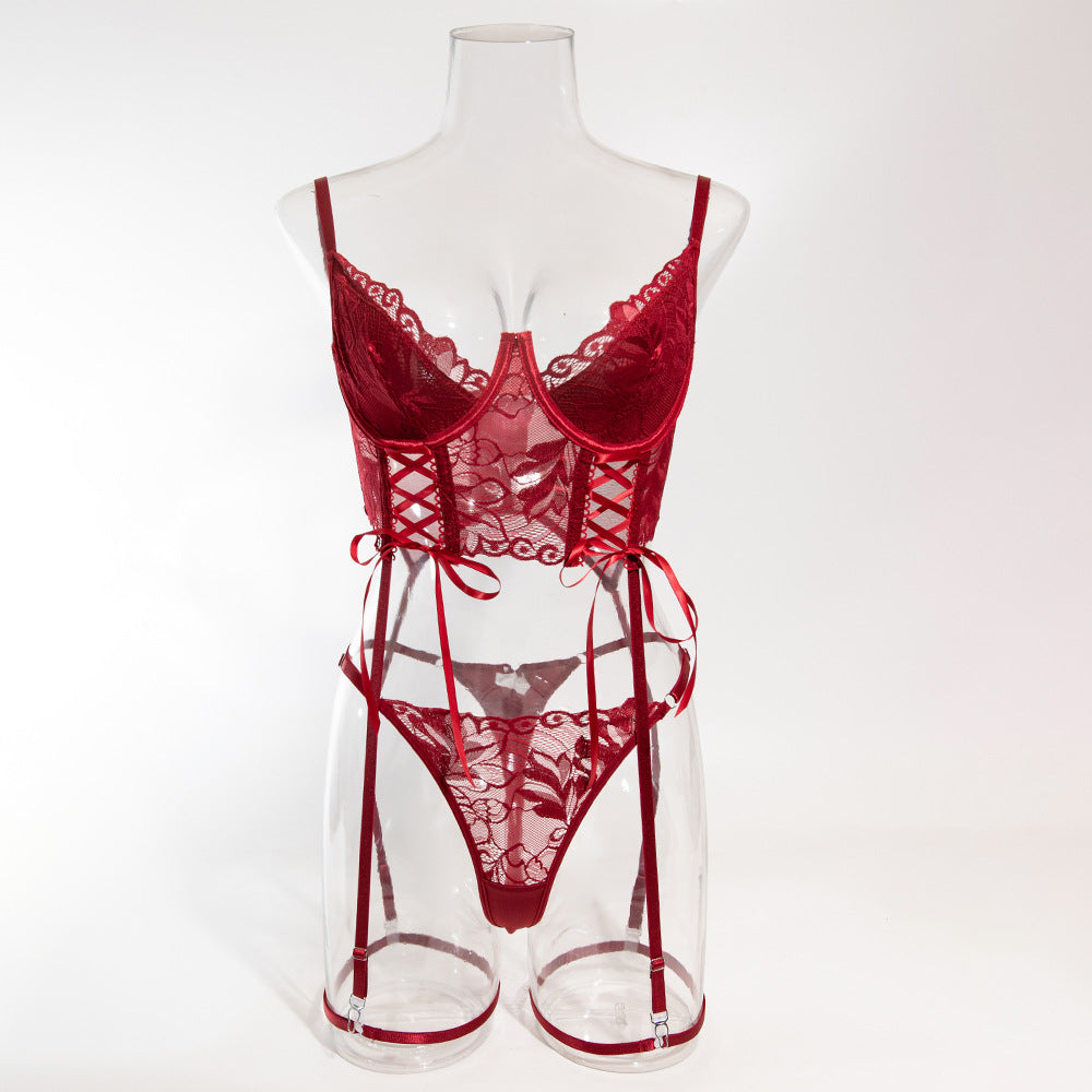 LADIES TWO PIECE LINGERIE SET                     RED / BLACK / WINE RED                     (SIZE  S - L)