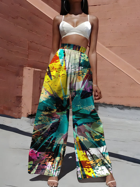 LADIES WIDE LEG CASUAL PANTS                      (SIZE  S - 2XL)