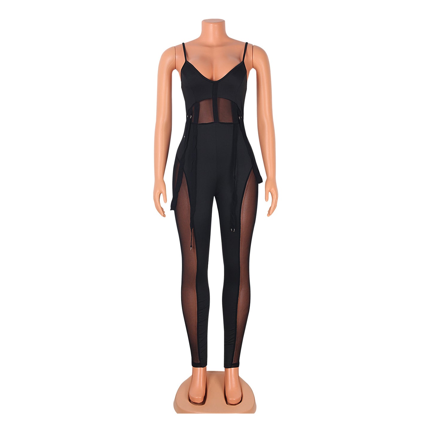 LADIES SEXY MESH JUMPSUIT                      BLACK / WHITE / APRICOT-BEIGE / DARK RED / BLUE                     (SIZE  S - 2XL)