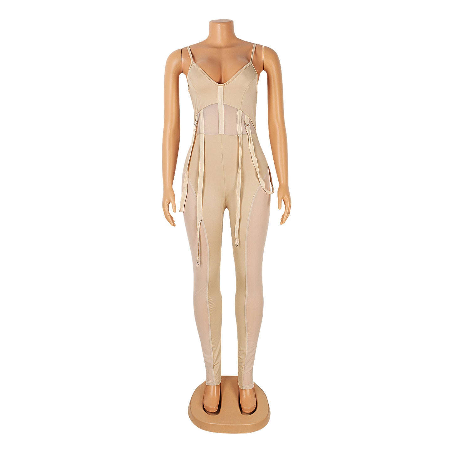 LADIES SEXY MESH JUMPSUIT                      BLACK / WHITE / APRICOT-BEIGE / DARK RED / BLUE                     (SIZE  S - 2XL)