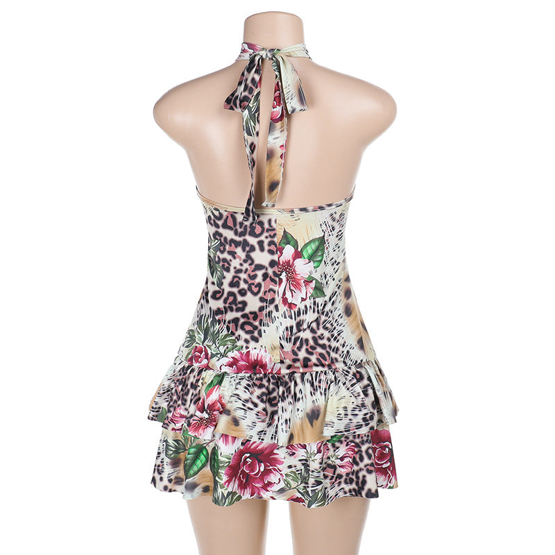 LADIES SLEEVELESS HALTERNECK DRESS                      MULTI COLOUR               (SIZE  S - L)