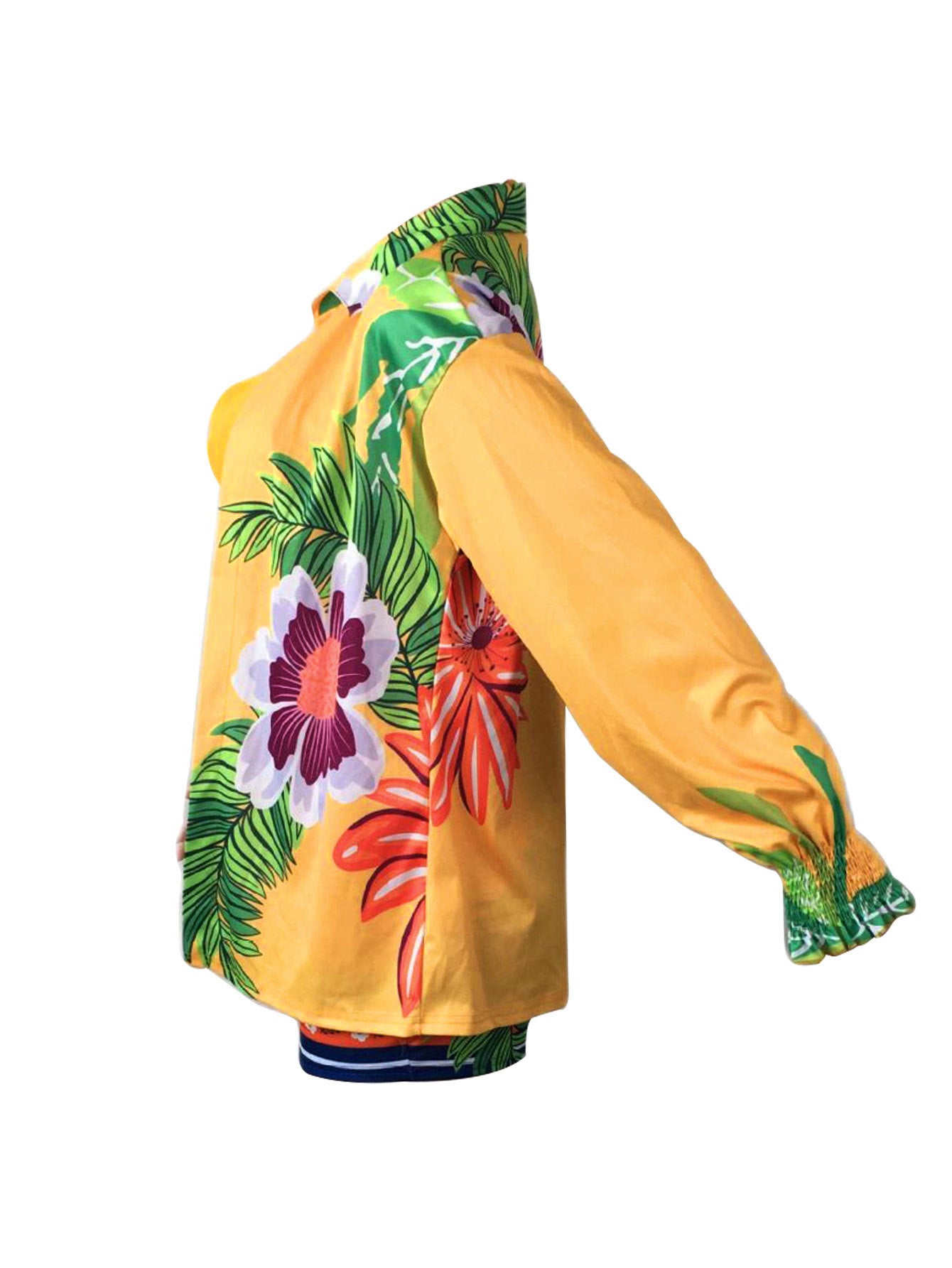 LADIES THREE PIECE SWIMWEAR COVER UP & SHORTS SET                  YELLOW               (SIZE  S - 2XL)