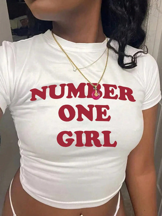 LADIES CROPPED T-SHIRT                      WHITE                           (SIZE  S - 2XL)