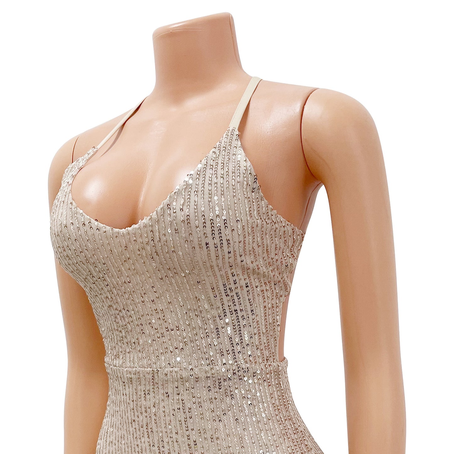 LADIES LACE UP LONG DRESS WITH SLIT                              (SIZE  S - 2XL)