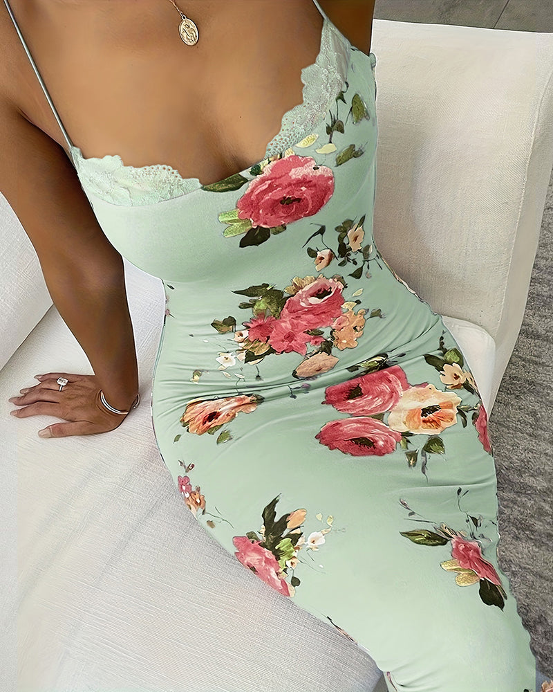 LADIES SLEEVELESS FLORAL PRINT DRESS                         BLUE / BLACK / APRICOT-BEIGE / LIGHT GREEN / LIGHT PINK                      (SIZE  S - XL)