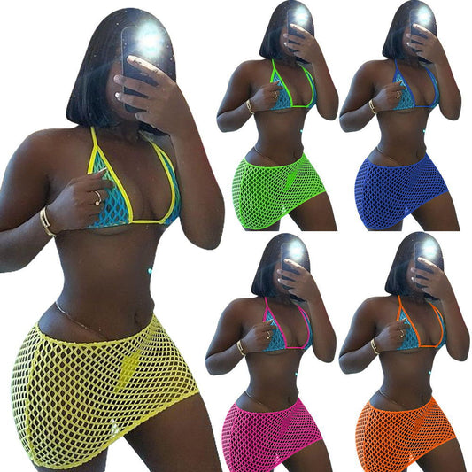 LADIES TWO PIECE BACKLESS SWIMSUIT                     YELLOW / ORANGE / GREEN / BRIGHT PINK / BLUE                    (SIZE  S - 2XL)