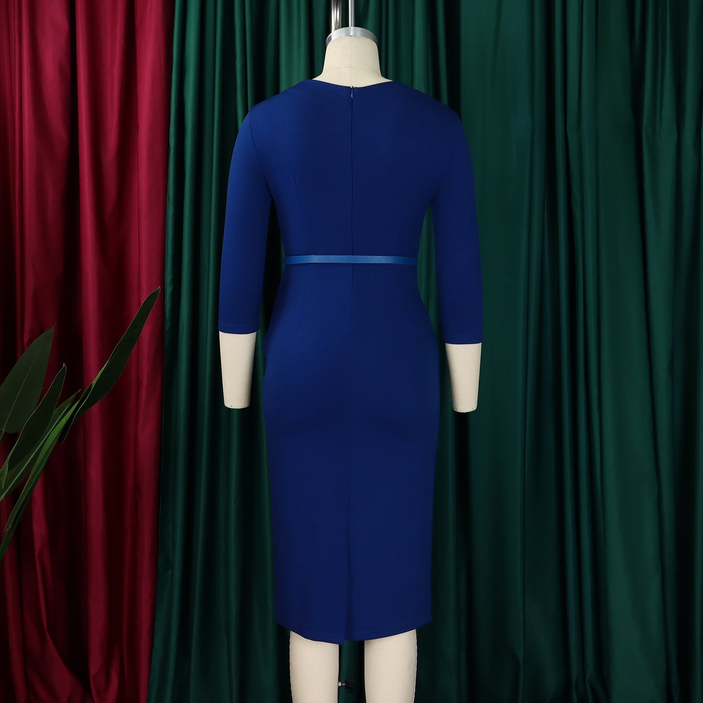 LADIES OFFICE DRESS                                BLUE / BLACK / WHITE                                  (SIZE  S - 3XL)