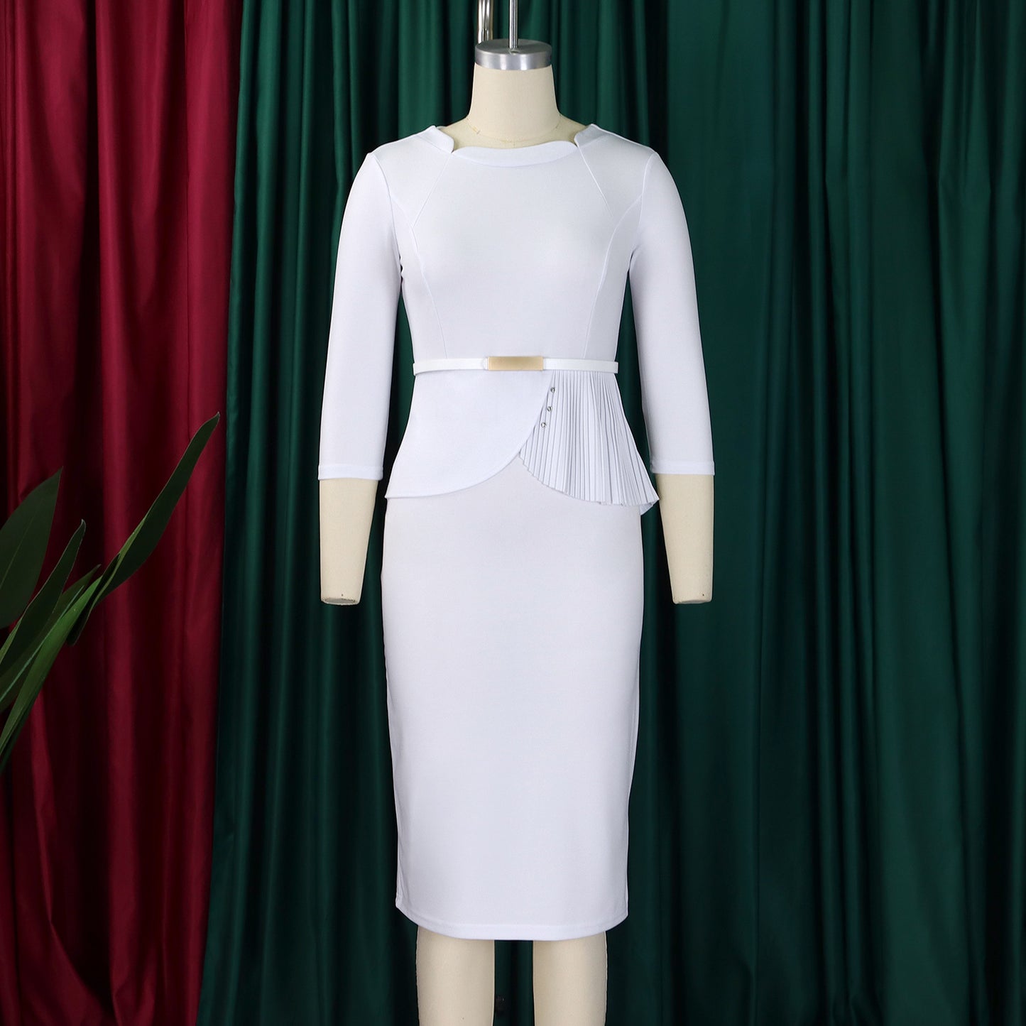 LADIES OFFICE DRESS                                BLUE / BLACK / WHITE                                  (SIZE  S - 3XL)