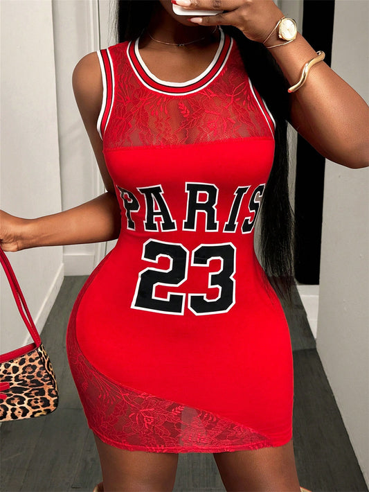 LADIES SLEEVELESS MINI DRESS                                     RED                                         (SIZE  S - L)