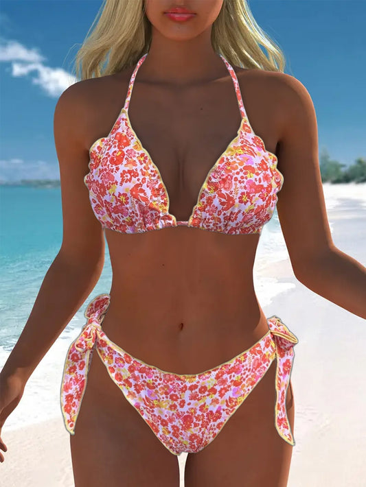 LADIES TWO PIECE BIKINI SWIMWEAR                               PINK                                   (SIZE  XS - L)
