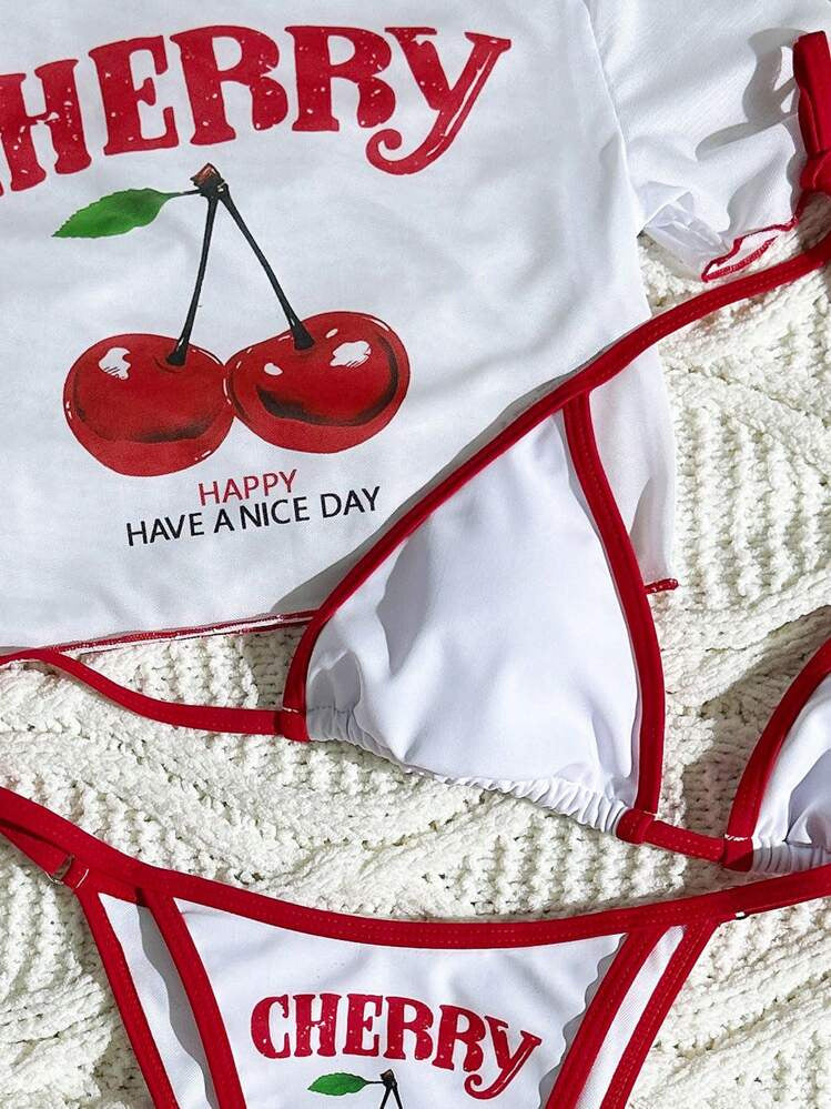 LADIES THREE PIECE SWIMWEAR BEACHWEAR SET                         WHITE                           (SIZE  XS - L)