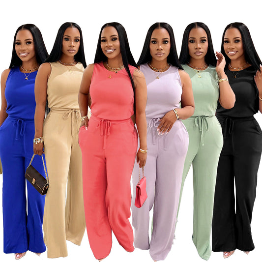 LADIES SLEEVELESS JUMPSUIT                             6 DIFFERENT COLOURS                                 (SIZE  S - 2XL)