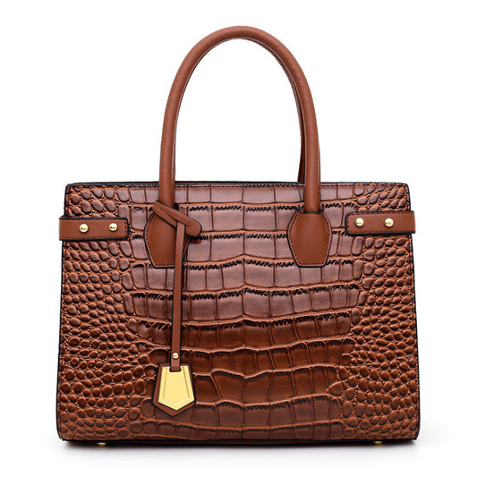 LADIES SHOULDER BAG / HANDBAG                                     YELLOW-BROWN                                  (SIZE  32 X 13 X 24)
