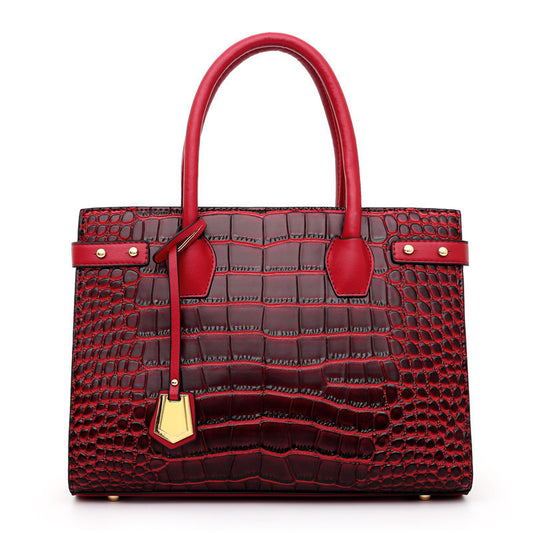 LADIES SHOULDER BAG / HANDBAG                                RED-BROWN                             (SIZE  32 X 13 X 24)