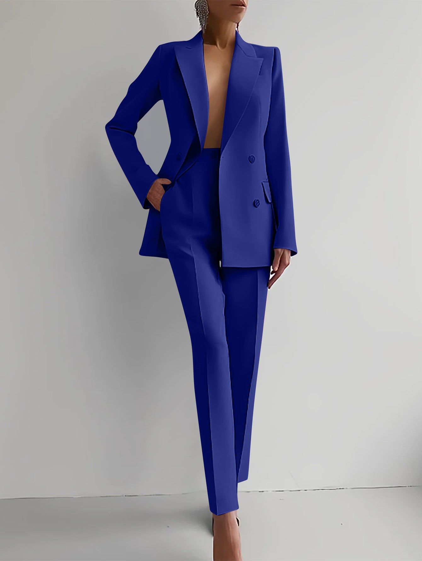 LADIES PROFESSIONAL OFFICE SUIT SET / PANTS SET                                APRICOT-BEIGE / BLACK / RED / GREEN / BLUE / PINK / LIGHT BLUE