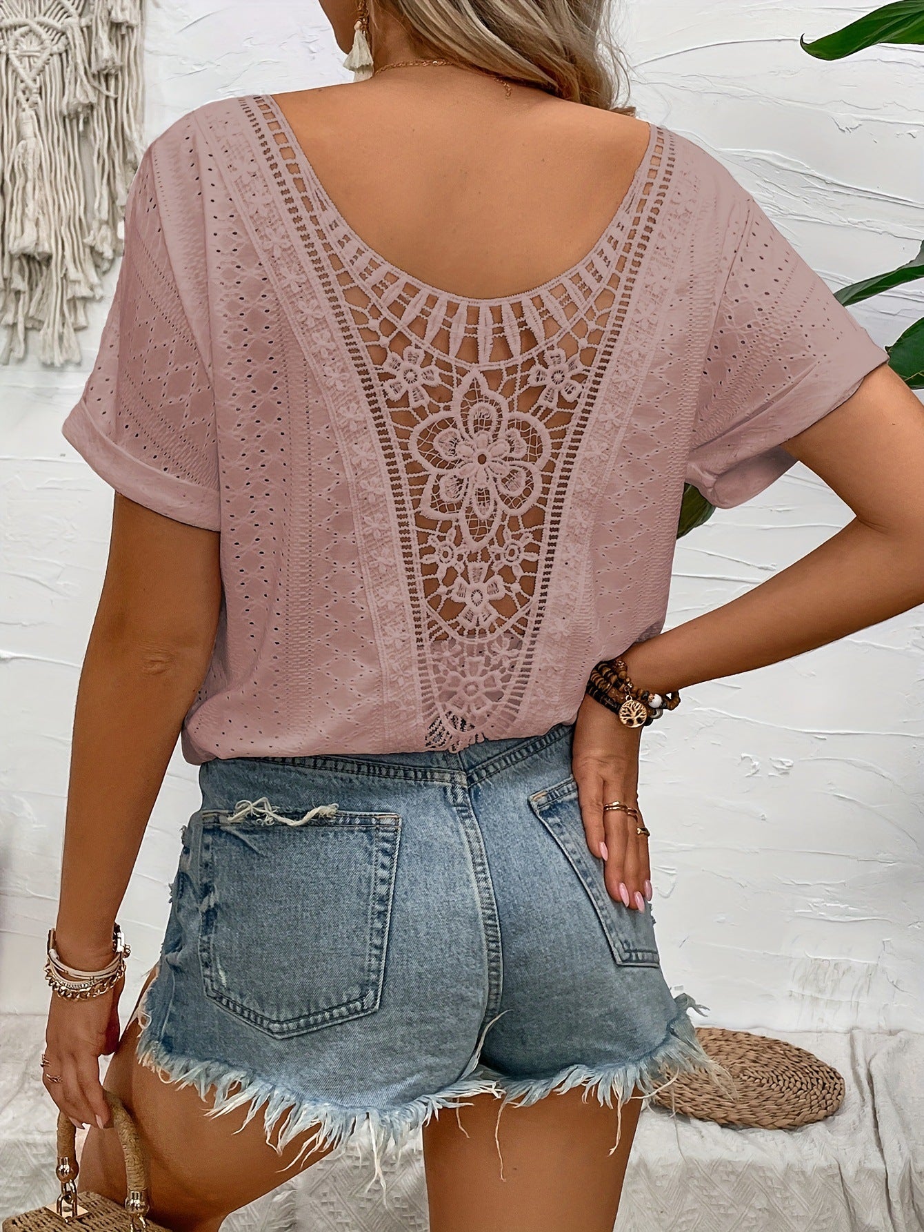 LADIES SHORT SLEEVE TOP                            WHITE / APRICOT-BEIGE / KHAKI BROWN / GREEN OLIVE                               (SIZE  S - XL)