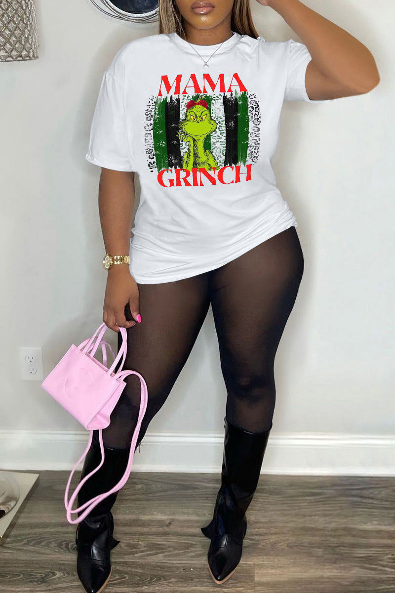 LADIES SHORT SLEEVE T-SHIRT                           WHITE                             (SIZE  S - 5XL)