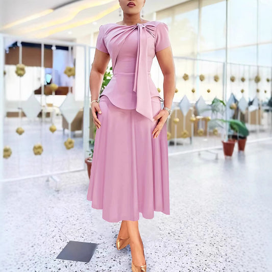 LADIES PROFESSIONAL SKIRT SET                                  PINK                                       (SIZE  S - 2XL)
