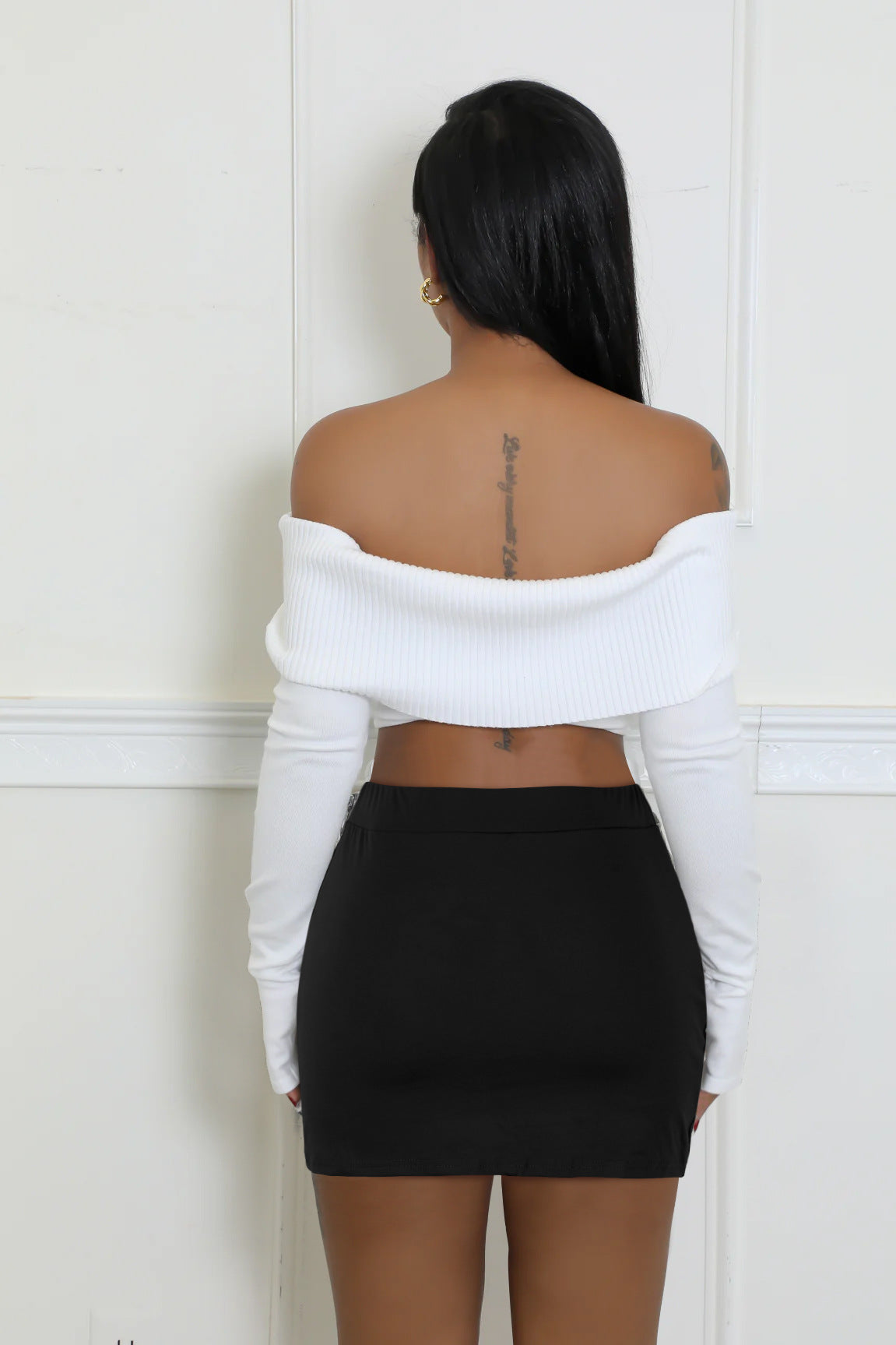 LADIES BODYCON MINI SKIRT                                BLACK                               (SIZE  S - XL)