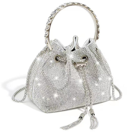 LADIES HANDBAG                                 SILVER                                  (17CM)