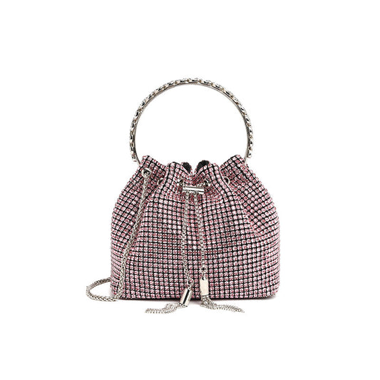 LADIES HANDBAG (19CM)                               SILVER / GOLD / BLACK / BLUE / PINK                                      (19CM)