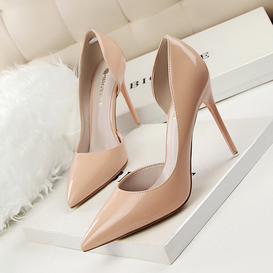 LADIES HIGH HEEL POINTED PUMPS                           DARK YELLOW / ORANGE / KHAKI / WINE RED / SILVER / WHITE                          (SIZE  34 - 40)           (SIZE  2.5 - 7)