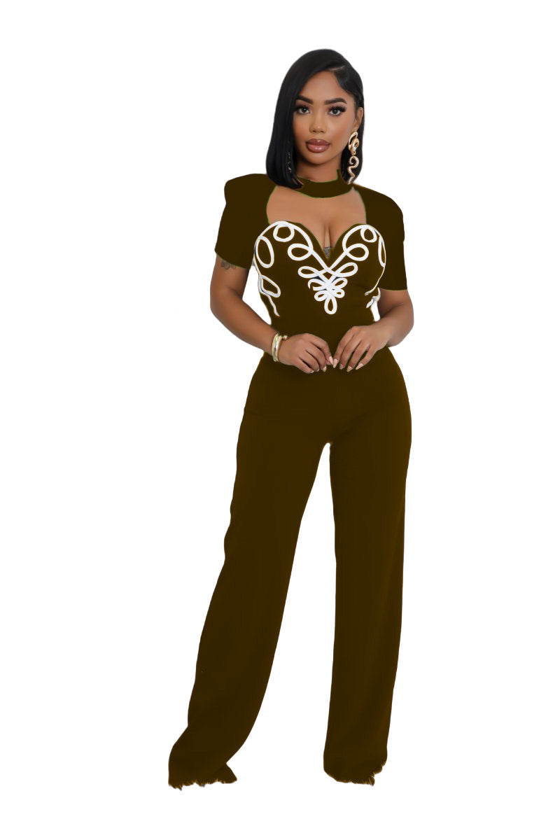 Stylish Women Ladies Short sleeve jumpsuit                                 Black / dark green / wine red / brown                                      (SIZE  S - 2XL)