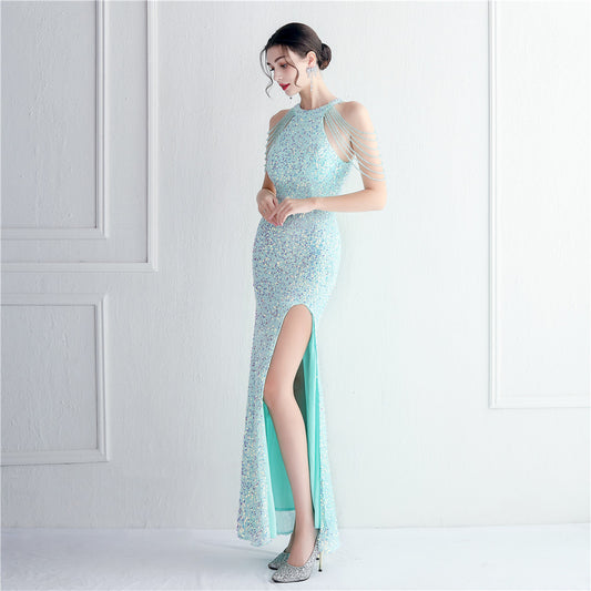 LADIES PLUS SIZE SEQUIN FORMAL PARTY / EVENING DRESS             10 COLOURS          (SIZE  3XL - 4XL)