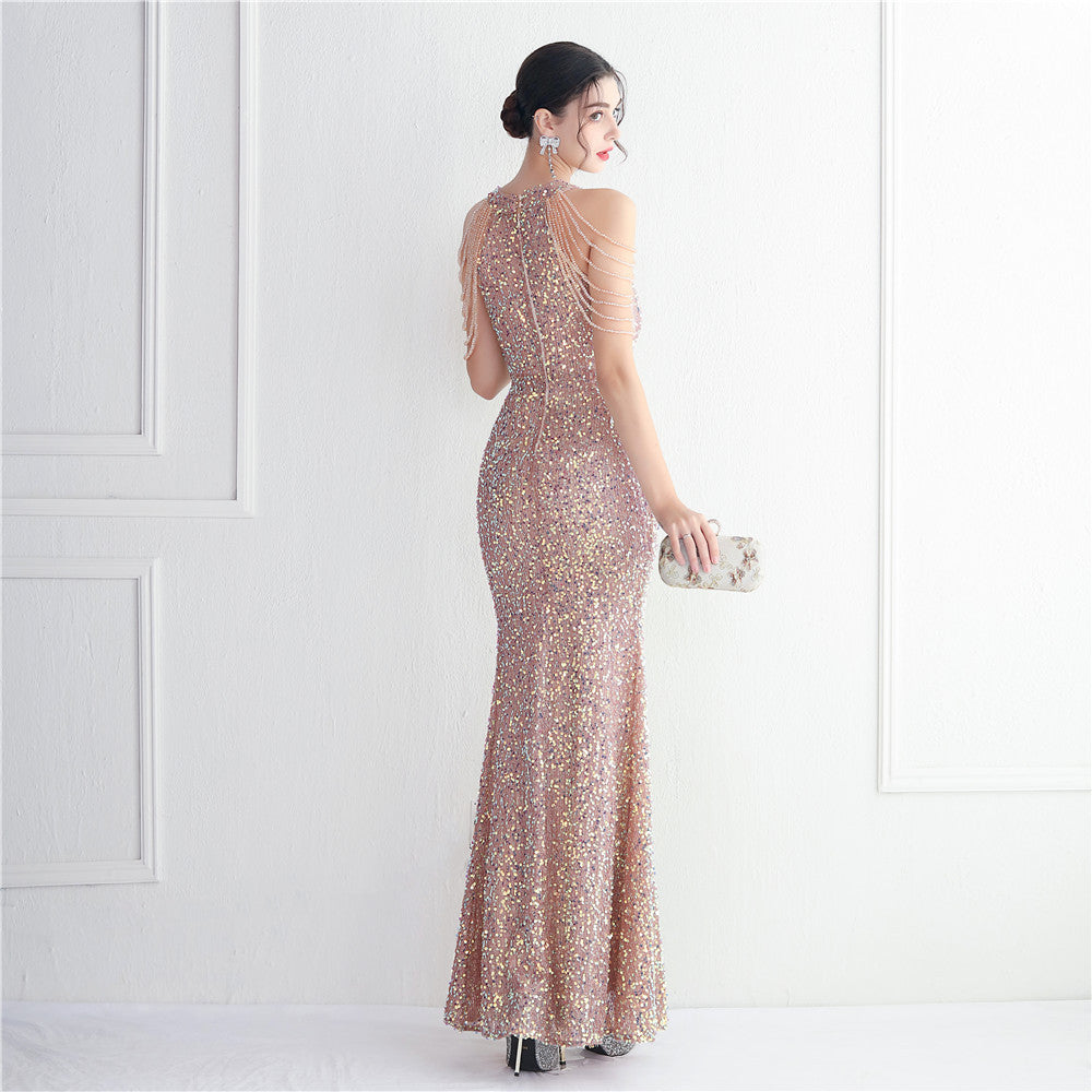 LADIES PLUS SIZE SEQUIN FORMAL PARTY / EVENING DRESS             10 COLOURS          (SIZE  3XL - 4XL)