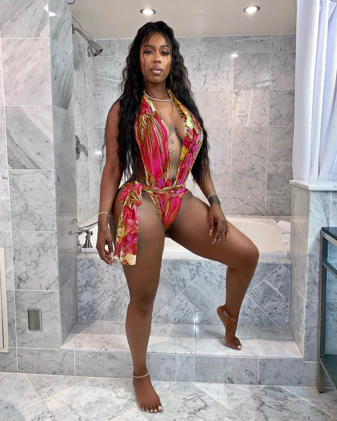 LADIES ONE PIECE SWIMSUIT                  RED / GREEN / BLUE                     (SIZE  S - 2XL)
